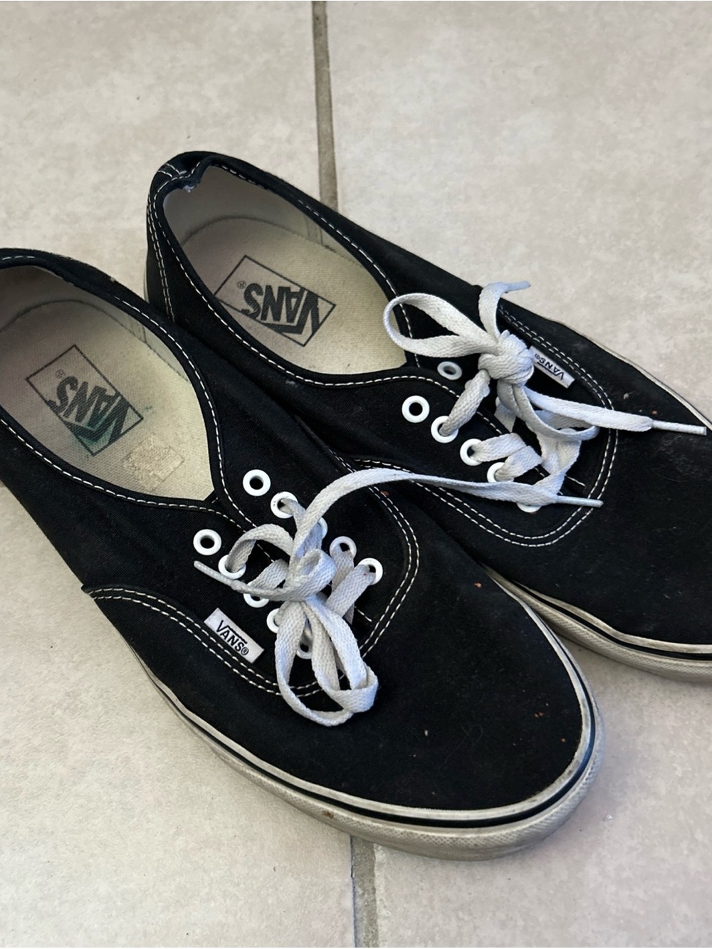 Vans Authentic Black and White Low-Top Sneakers